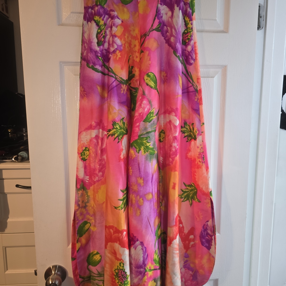 Pink Asymmetrical Maxi A-line Jumpsuit